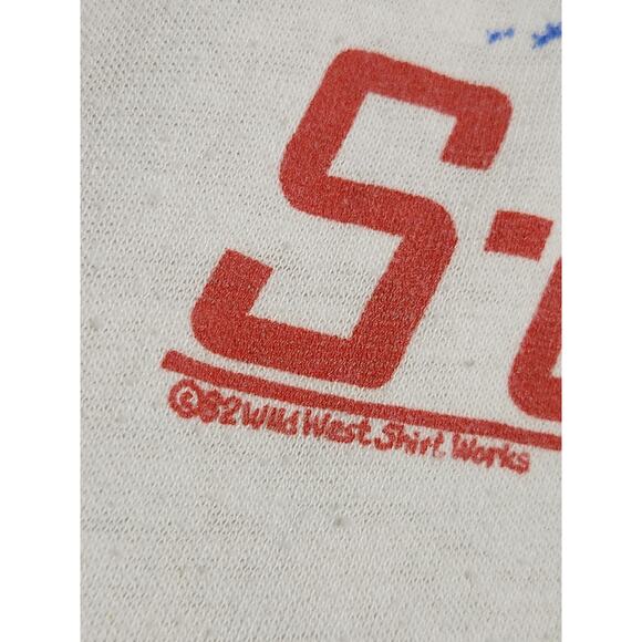 Vintage 70s 80s Ringer Featherfoot Scandia Down Shops Boat Racing Sportswear Med - Picture 6 of 9